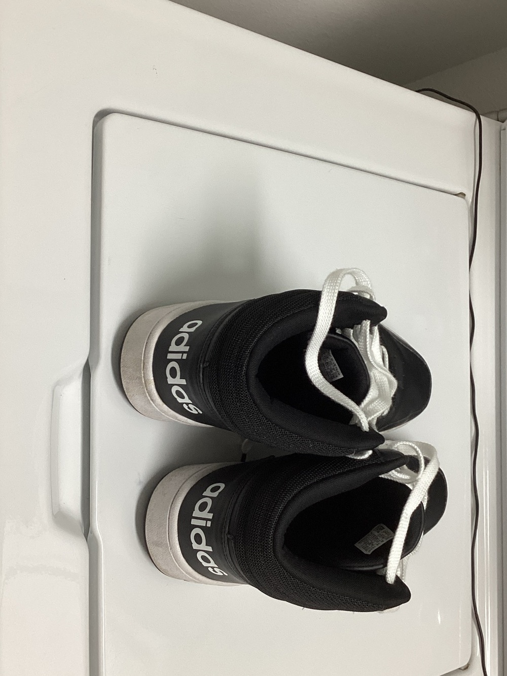 adidas Black and White High-Top Sneakers with Stripes - Picture 3 of 9